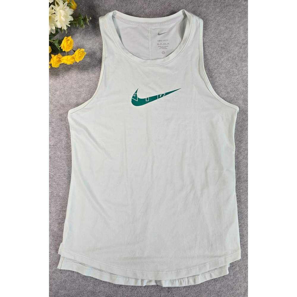 Nike Dri-FIT Women XS Mint Green Sleeveless Graphic Training Tank Top Athleisure